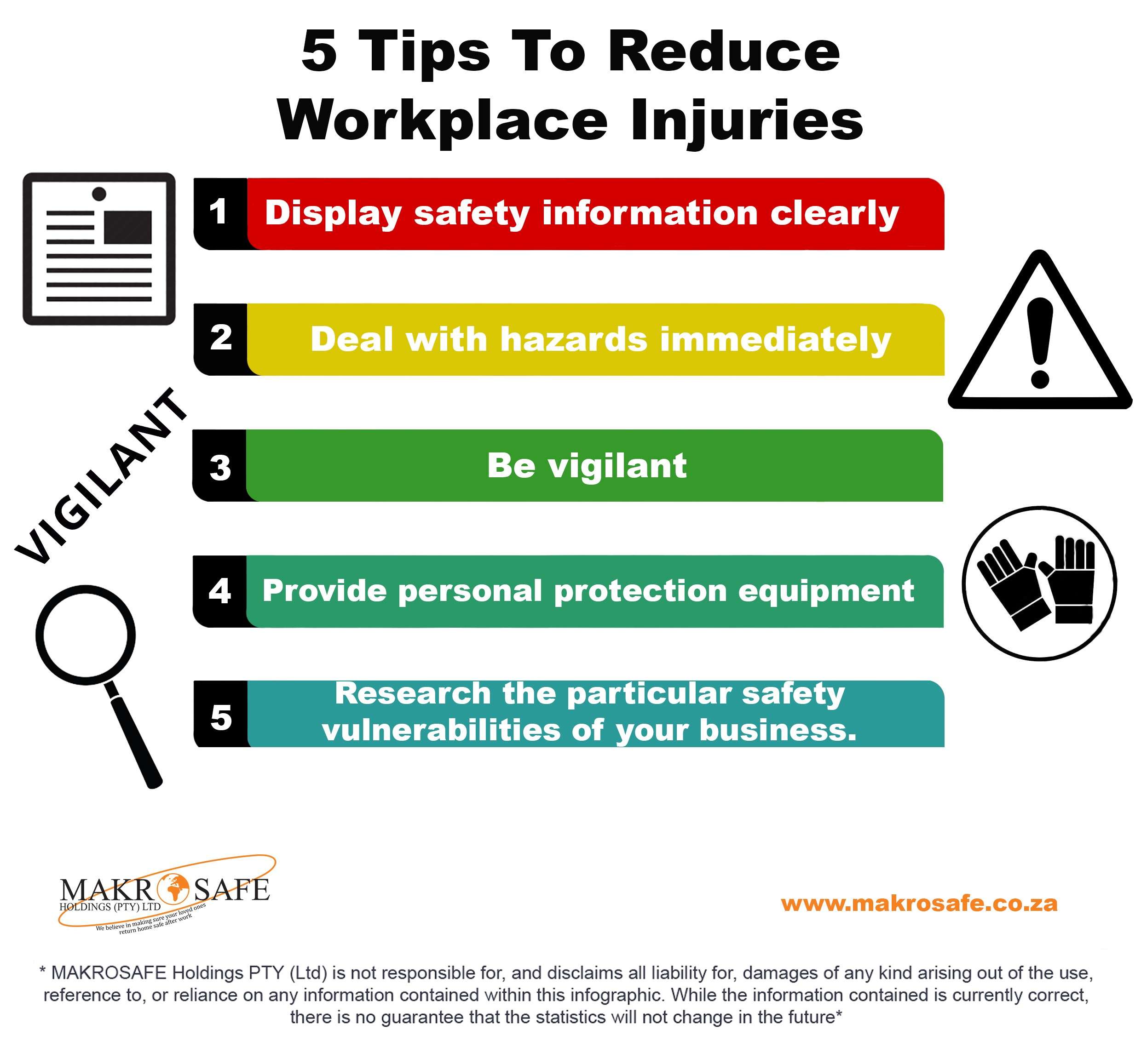 5 Tips to reduce Workplace Injuries